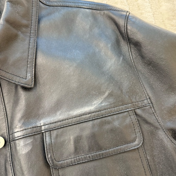 Vintage GNW Black Leather Jacket size XL - Picture 7 of 11